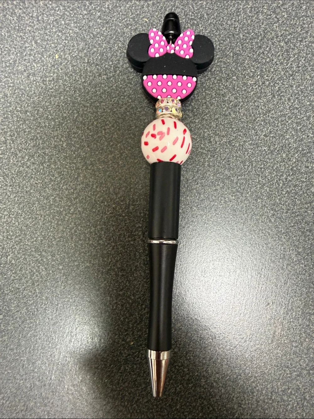 Handmade Mickey and Minnie Mouse Beaded Pen Set - Refillable